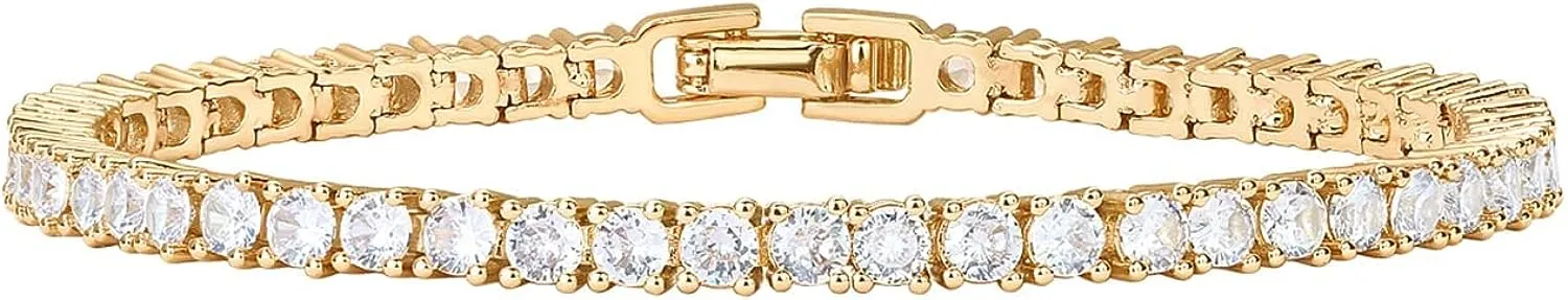 14K Gold Plated CZ Classic Tennis Bracelet