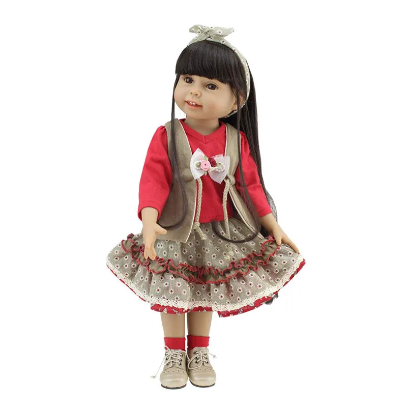 18 inch Handmade Full Body Silicone Doll Toys for Girls Reborn Baby Dolls Realistic Vinyl Toddler Doll Chrismas Birthday Gift