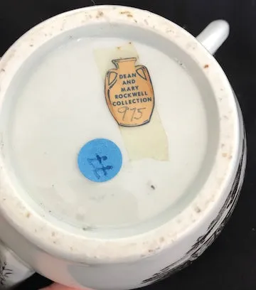 18th Century Worcester Porcelain Globular Teapot with Black Transfer Prints.