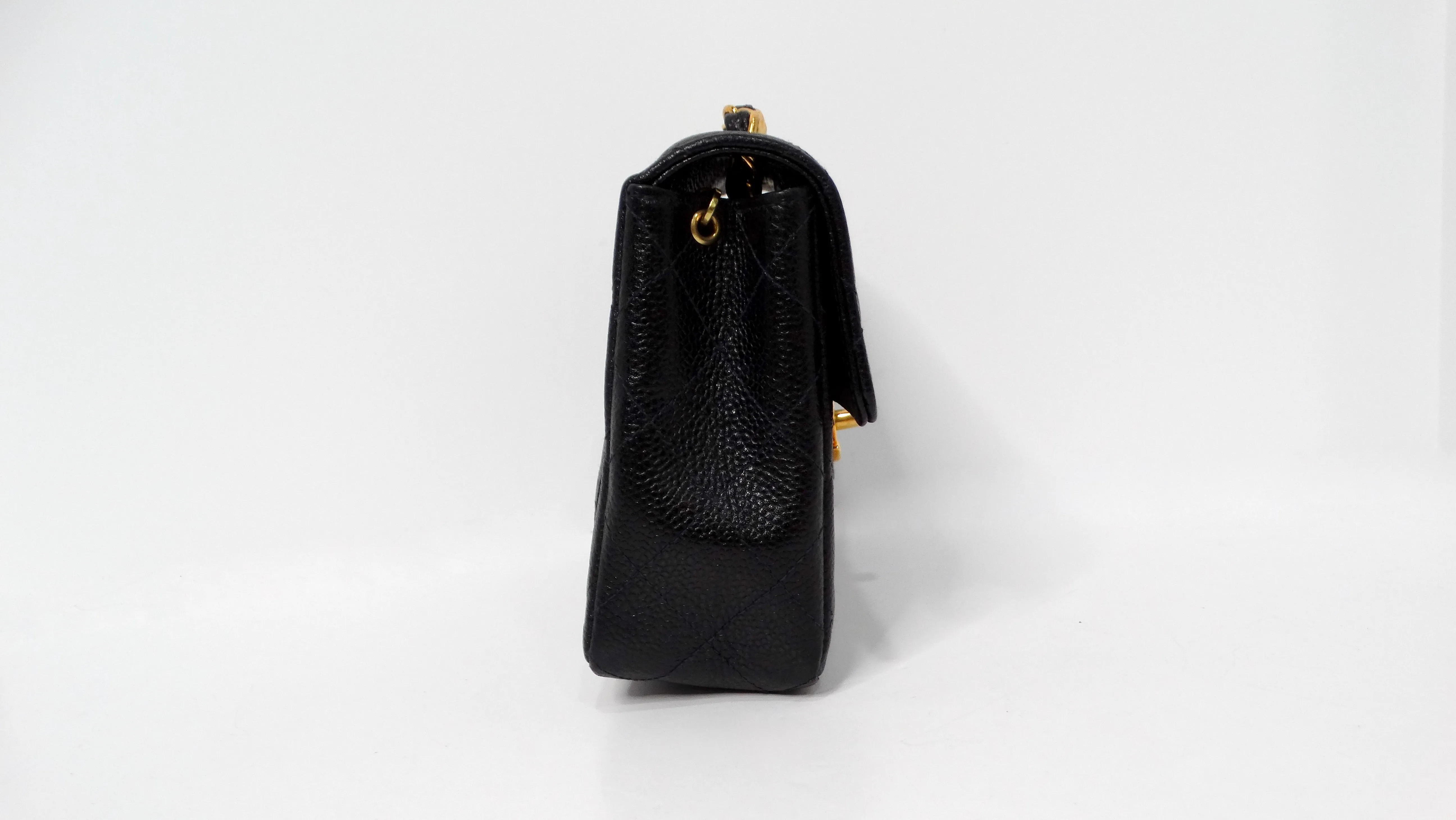 1999 Black Chanel Square Mini Caviar Leather Flap Bag
