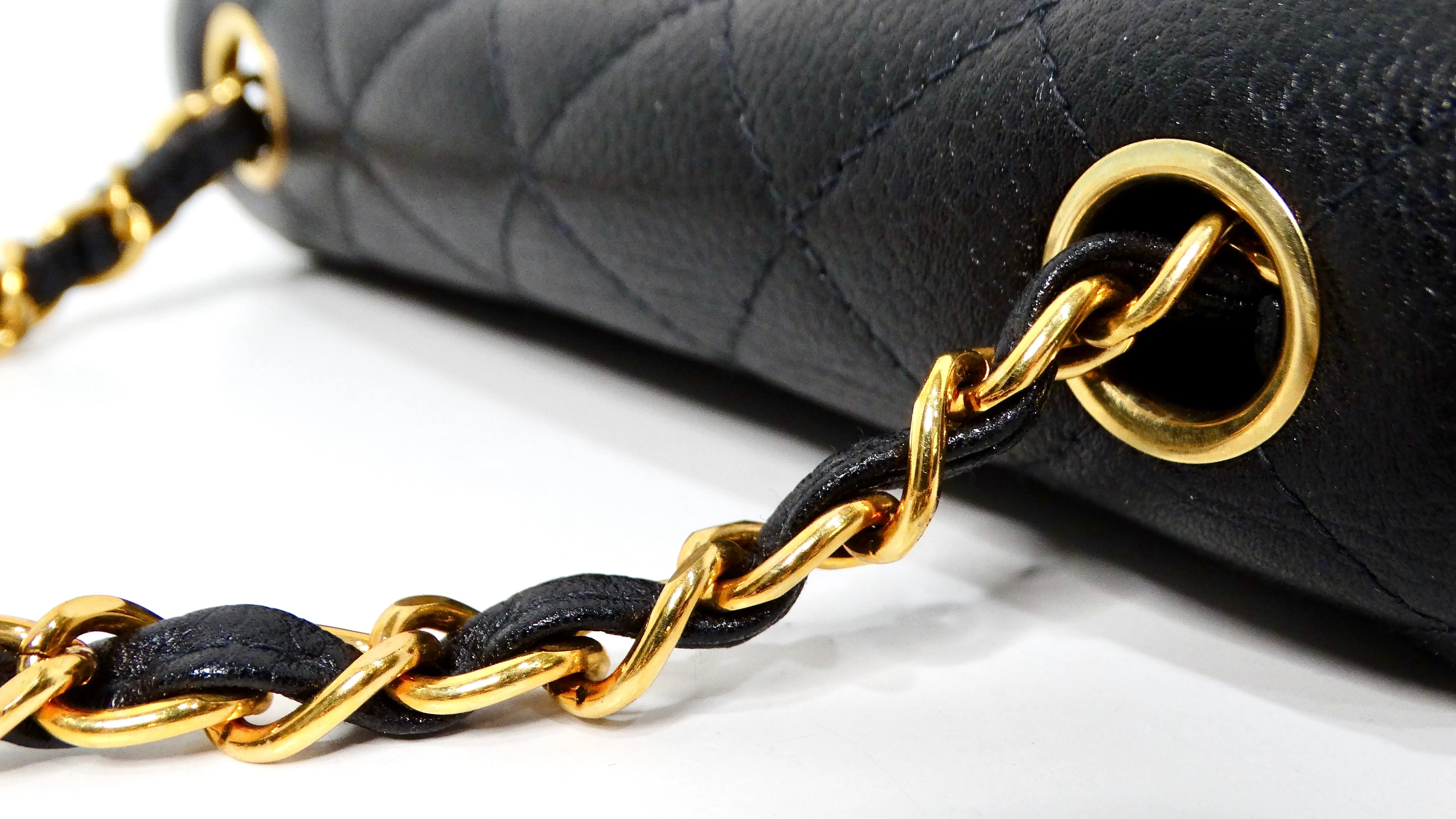 1999 Black Chanel Square Mini Caviar Leather Flap Bag