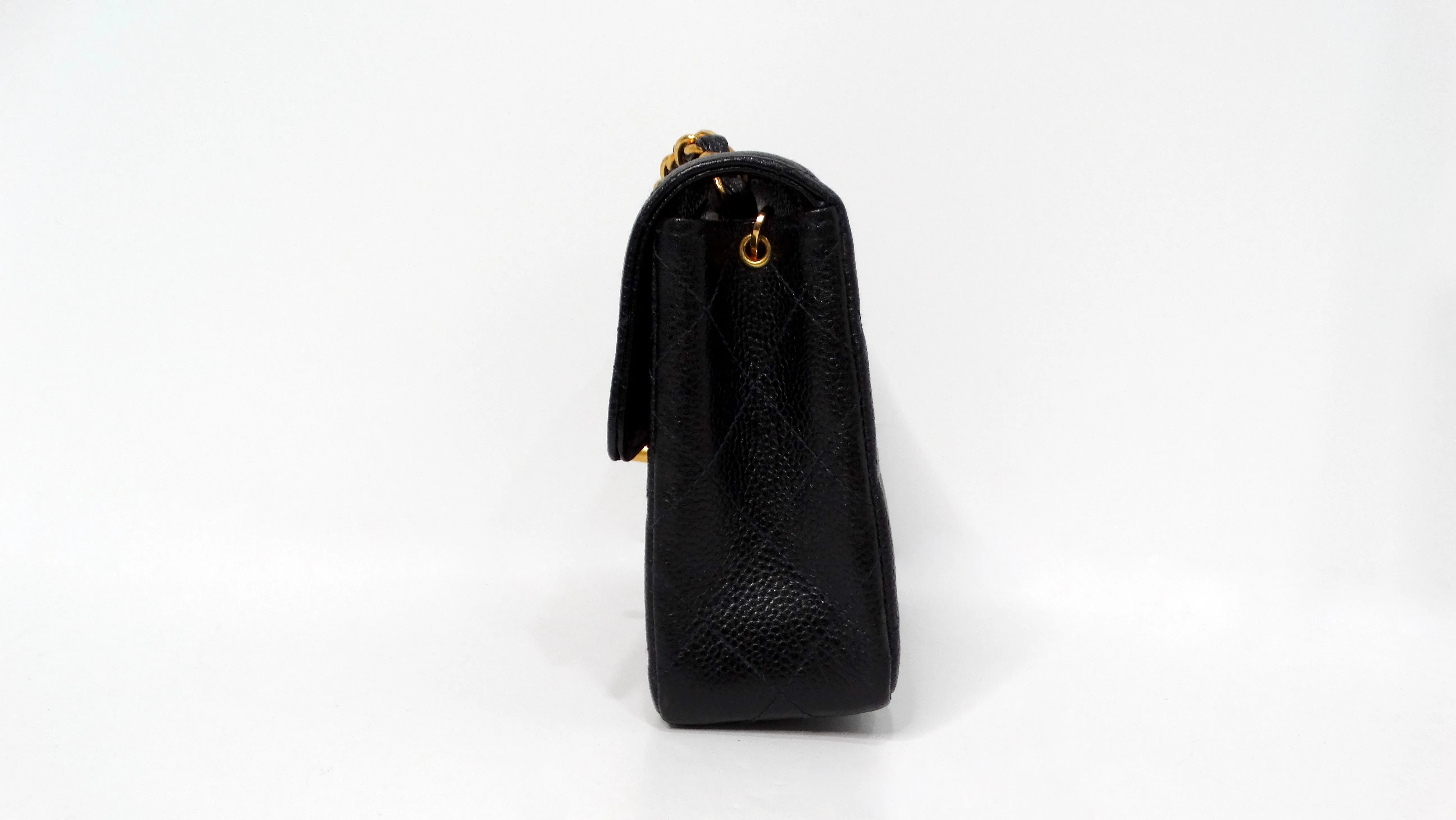 1999 Black Chanel Square Mini Caviar Leather Flap Bag