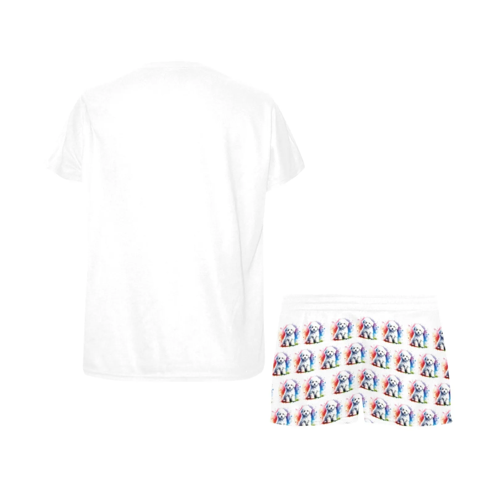 2 Piece Bichon Puppy PJ Set - Watercolor