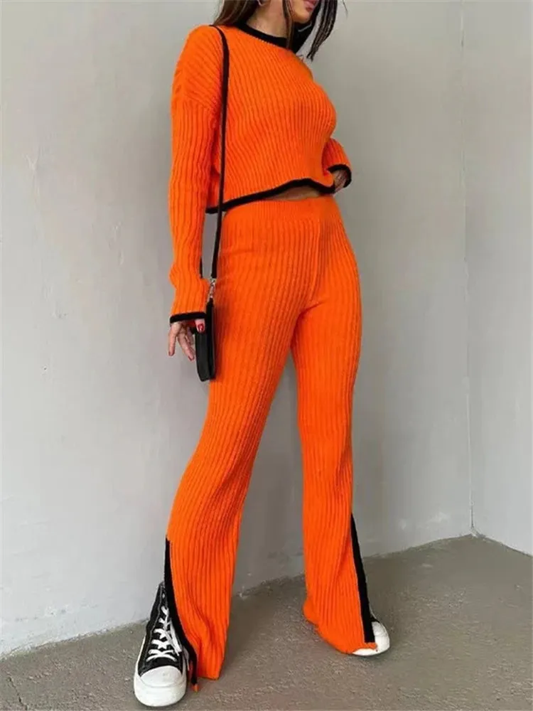 2 Pieces Women's Knitted Outfit Set
