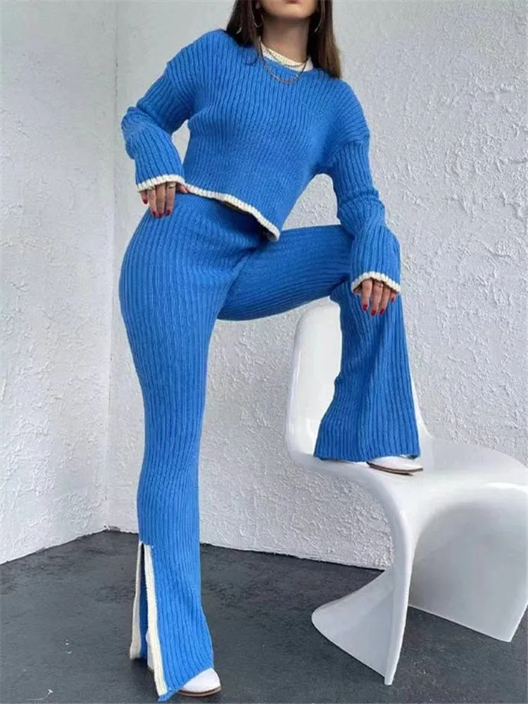 2 Pieces Women's Knitted Outfit Set