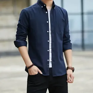 2023 Men's Slim Fit Oxford Shirt - Korean Style