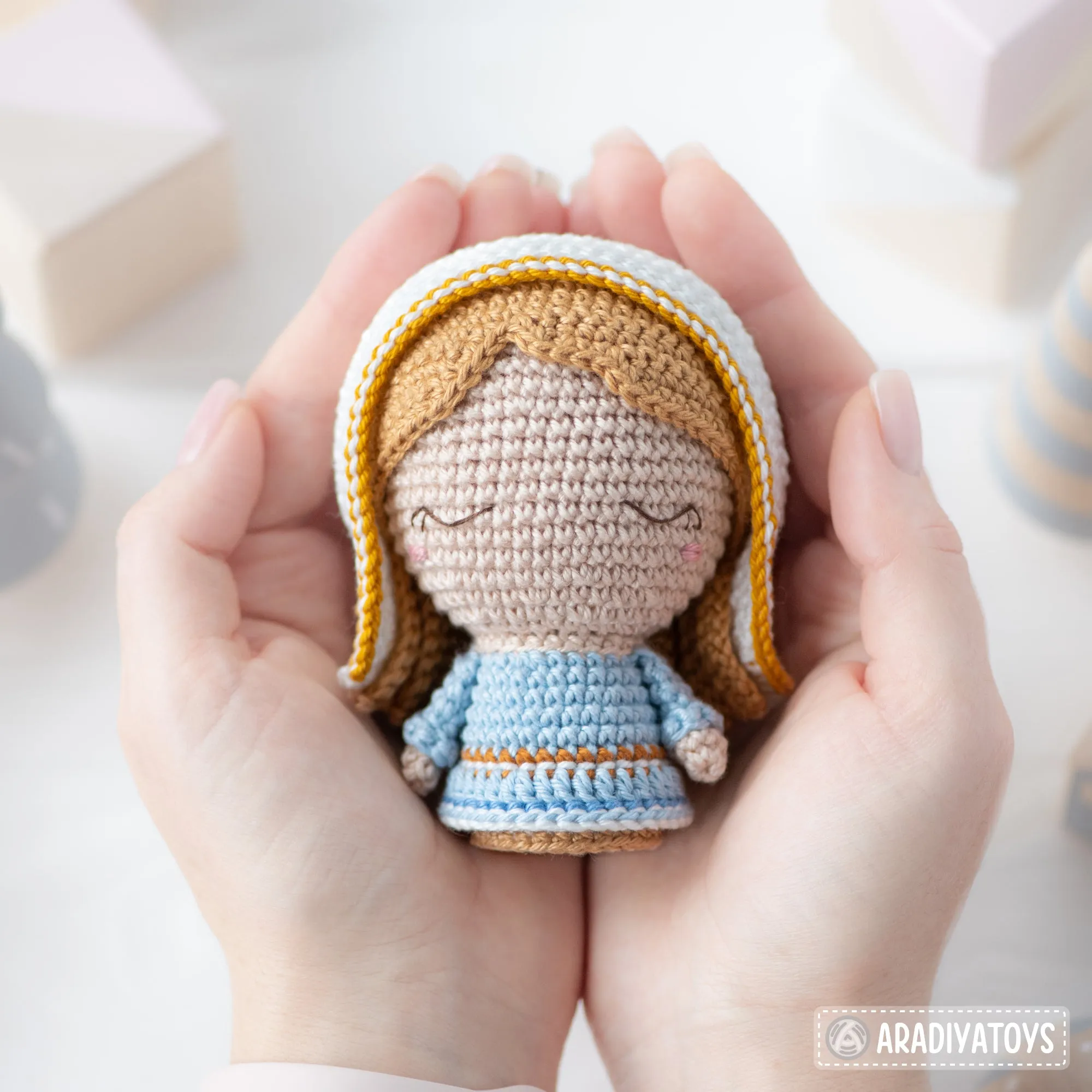 4 in 1 Nativity Crochet Pattern Set Mary Baby Jesus Joseph Stable DIY Christmas Mini Amigurumi Patterns Nativity Scene (Tutorial PDF file)