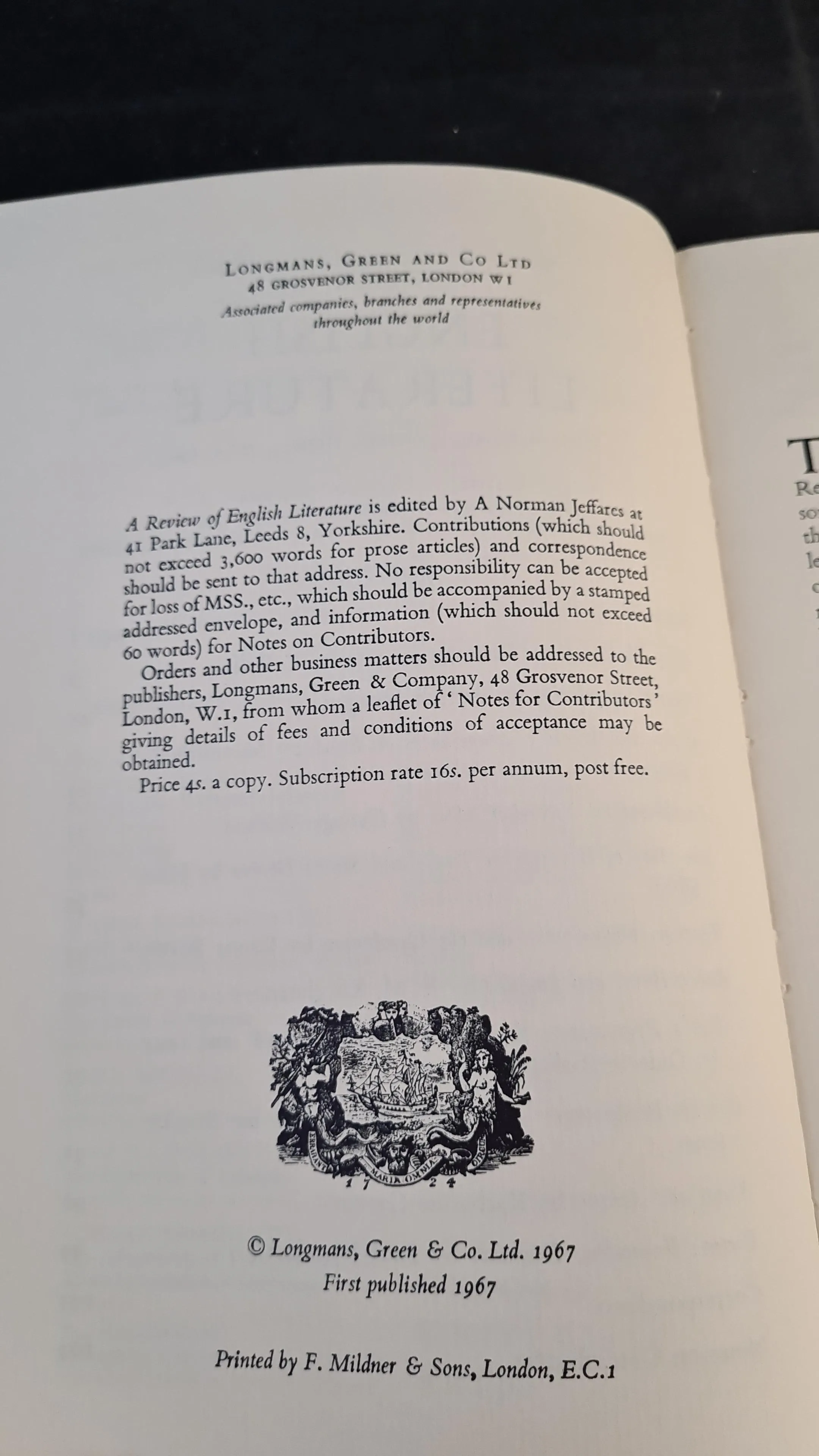 A Norman Jeffares - A Review of English Literature Number 3 July 1967, Mary Shelley