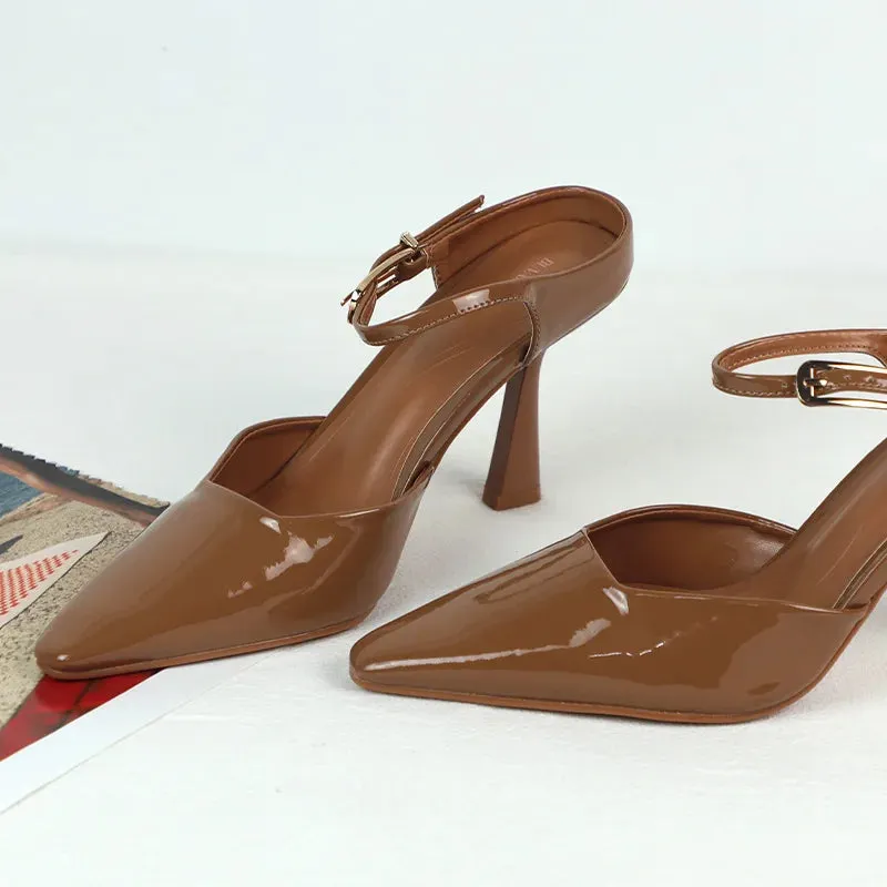 ADVBRIDGE  -  New Spring Ankle Strap Woman High Heels Sandals Elegant Shallow Mouth Luxury Office Lady Pumps Party Dress Slingbacks Stilettos