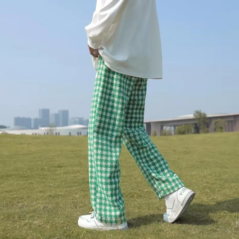 American Plaid Straight Casual Sweatpants