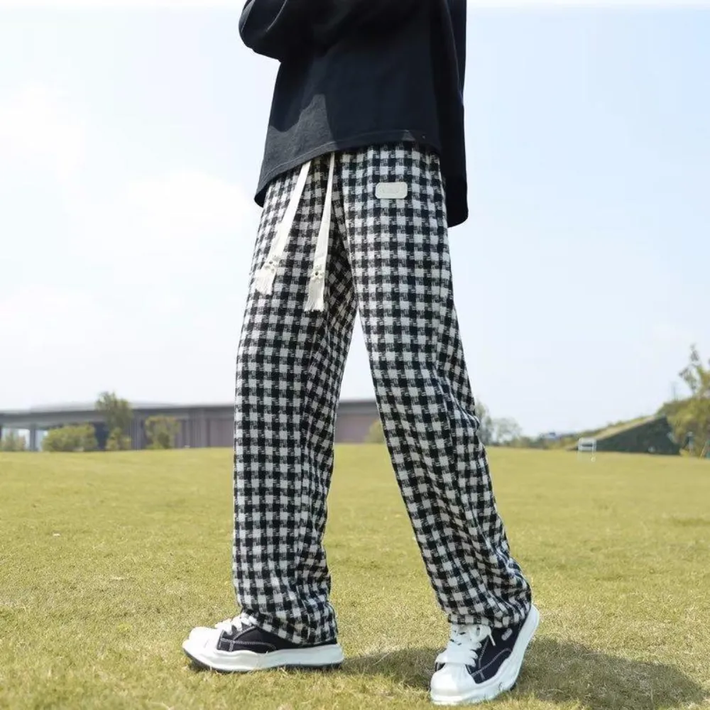 American Plaid Straight Casual Sweatpants