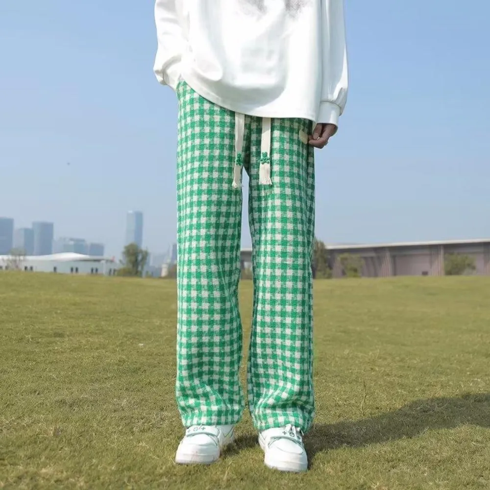 American Plaid Straight Casual Sweatpants