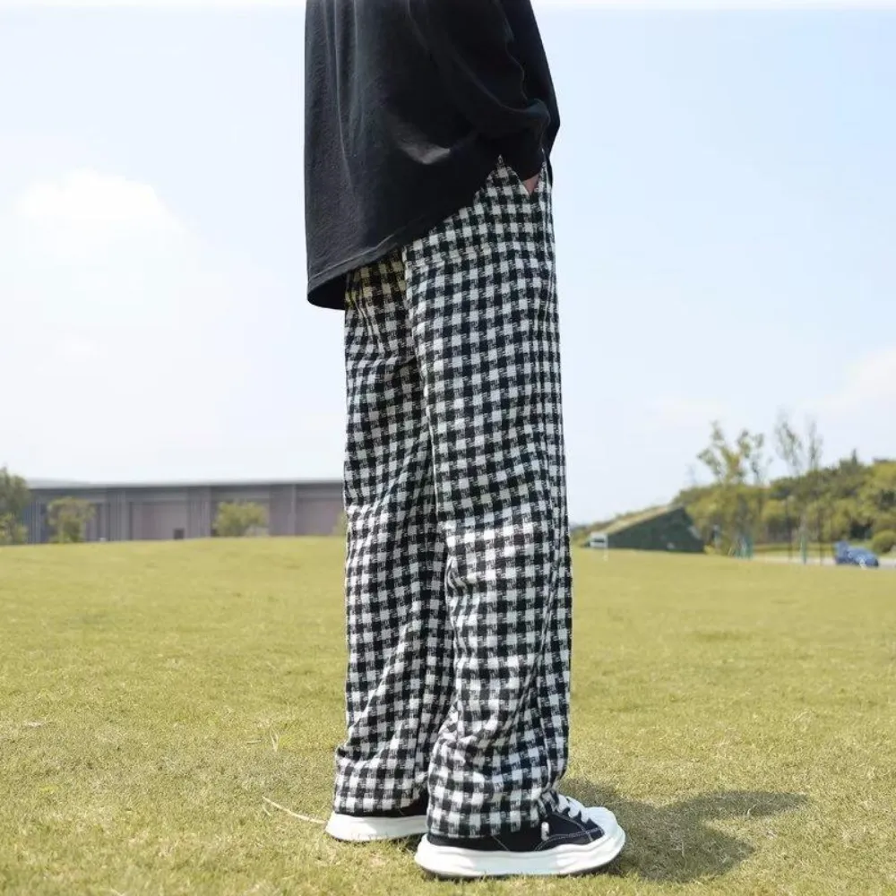 American Plaid Straight Casual Sweatpants