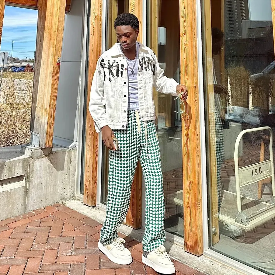 American Plaid Straight Casual Sweatpants