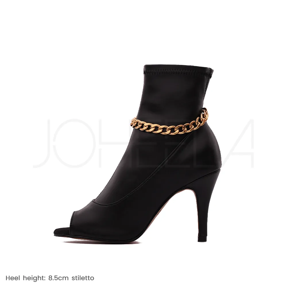 Ana - Chaînes dorées - Talons stilettos slim - Prête à expédier