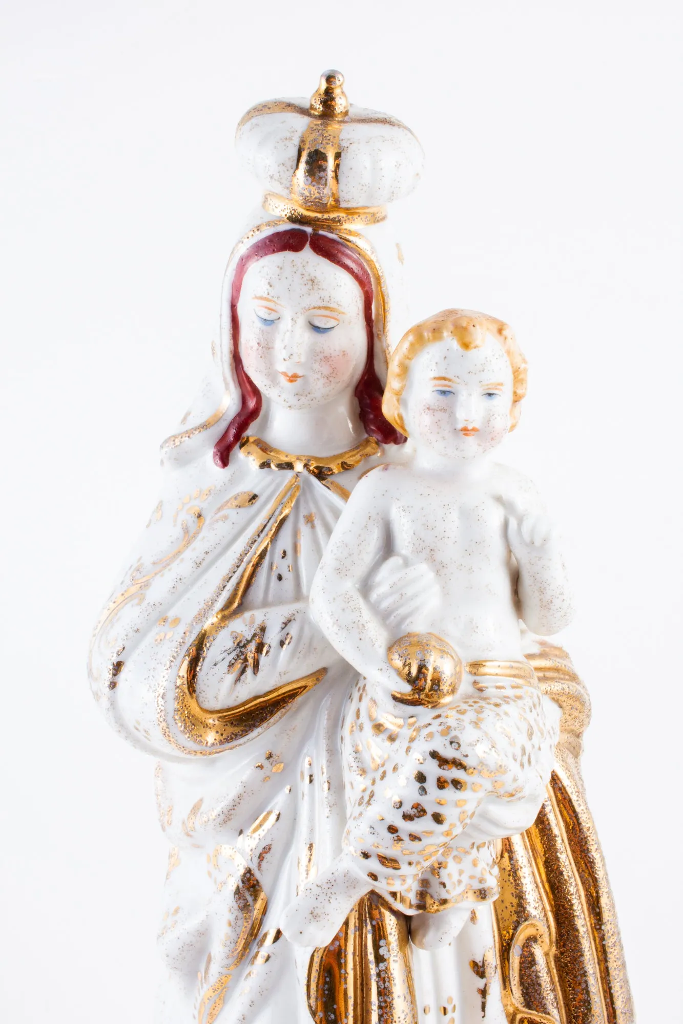 Antique French Porcelain Madonna Statue