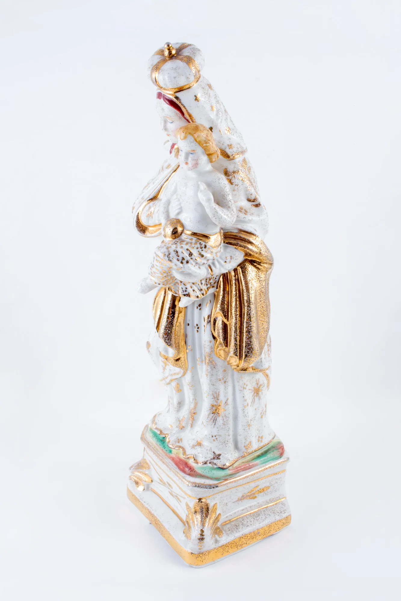 Antique French Porcelain Madonna Statue