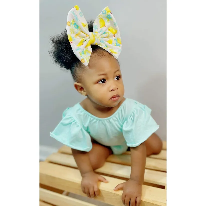 Aqua Flutter Sleeve Leotard
