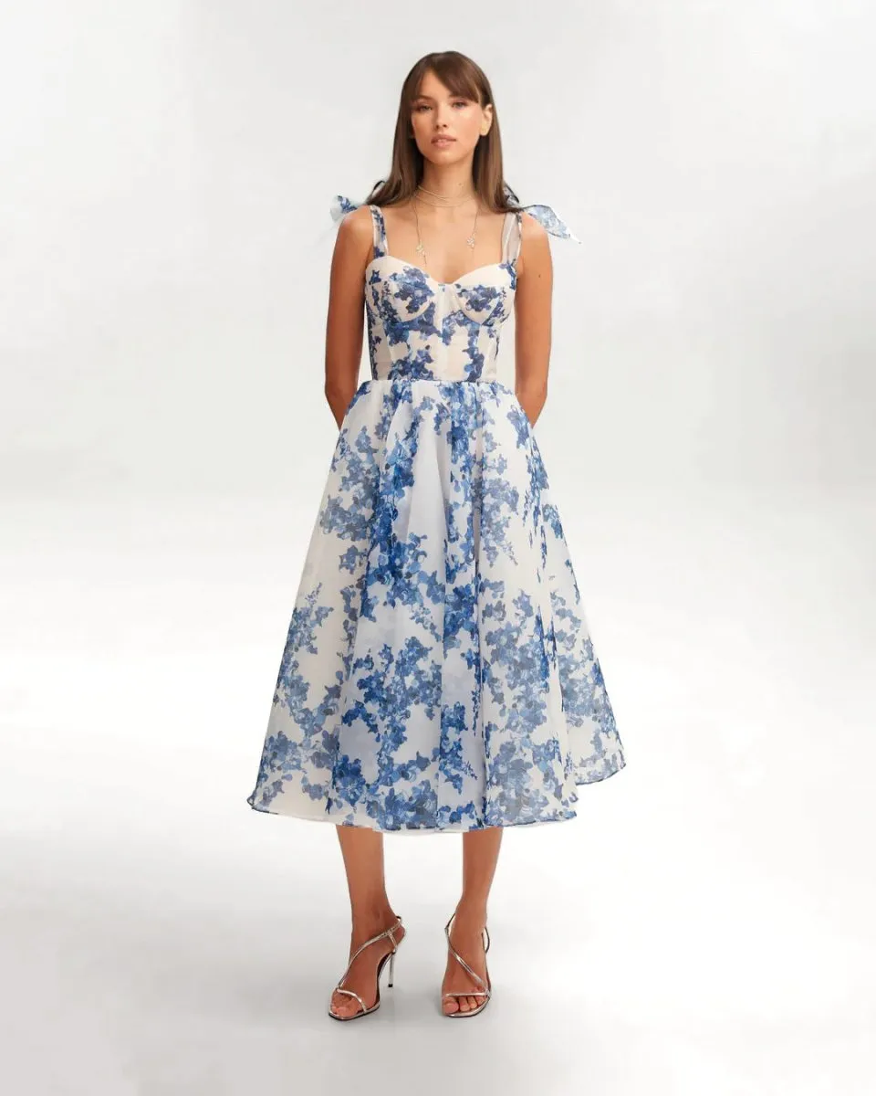 AquaLuxe™ | Women's Blue Midi Dress | Soft Fabric, Flattering Fit & Versatile Style