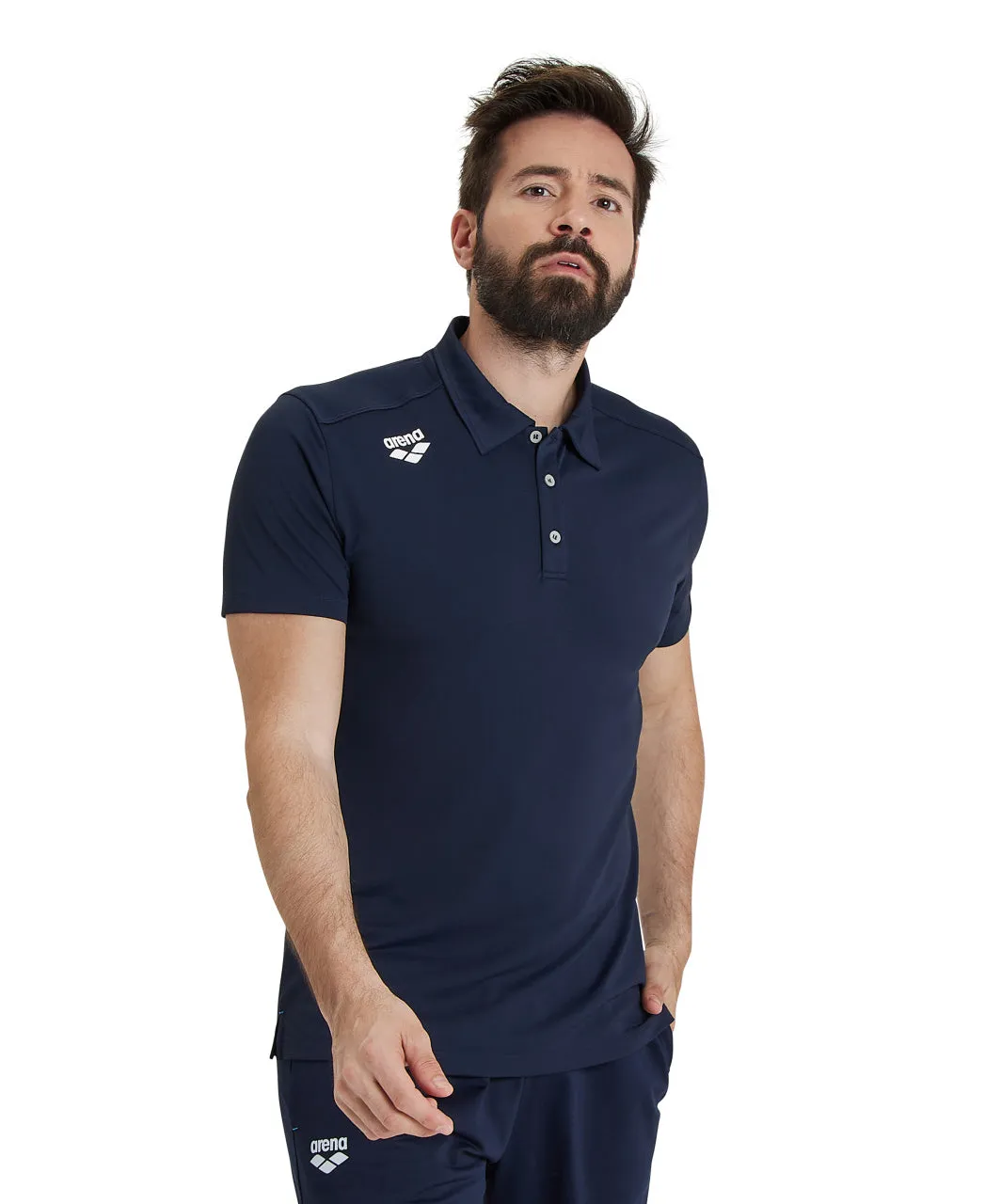 Arena Team Unisex Solid Polo Shirt - Navy