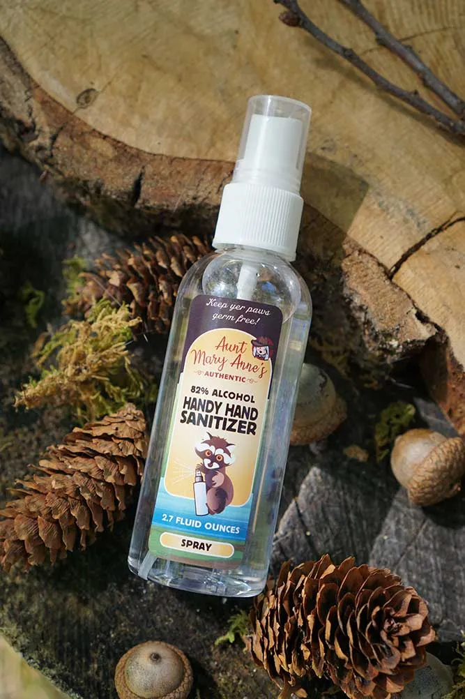 Aunt Mary Anne's Authentic 82% Alcohol Handy Hand Sanitizer with Clove, Cinnamon, Rosemary, Lemon & Eucalyptus Oil