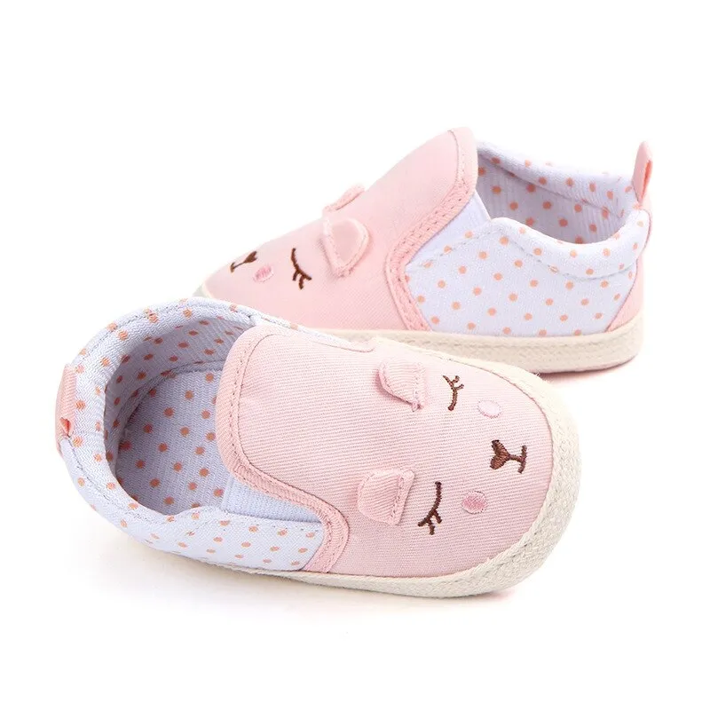 Baby Girls Shoes Animal Pattern Baby Shoes Anti-slip Toddler Crib First Walkers 0-18 MonthsY13