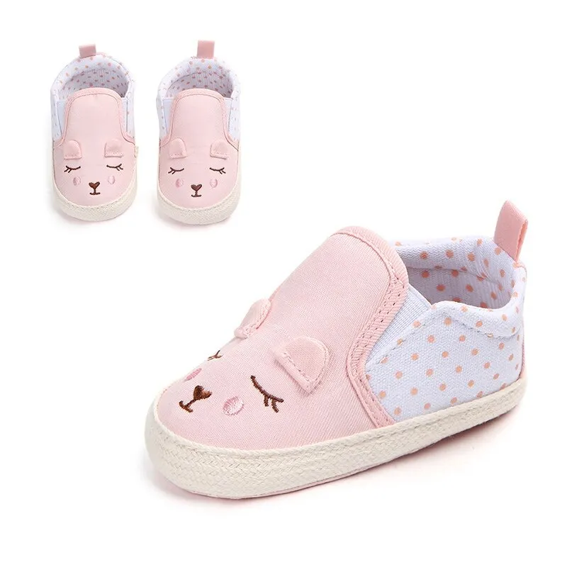 Baby Girls Shoes Animal Pattern Baby Shoes Anti-slip Toddler Crib First Walkers 0-18 MonthsY13