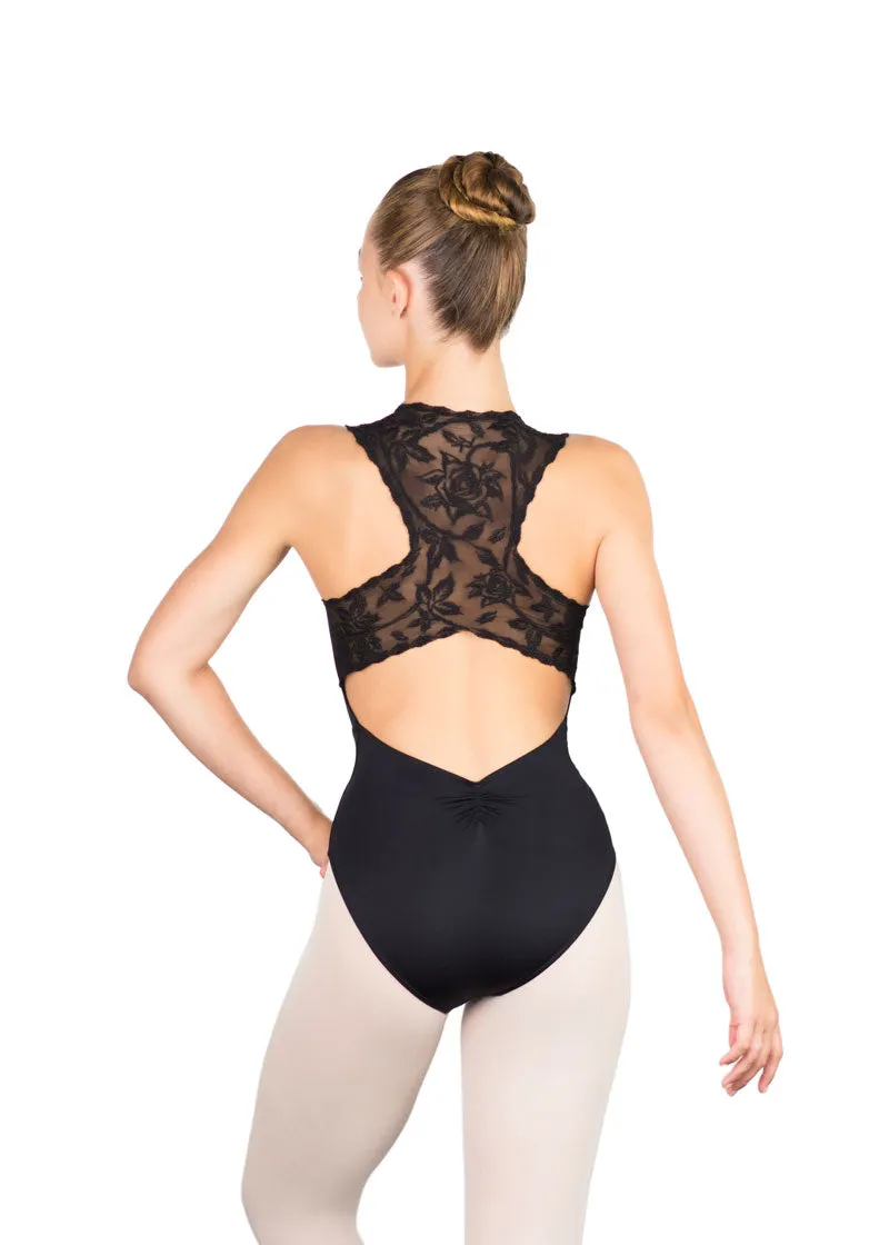 Ballet Rosa Ginger Zip Front Floral Back Leotard