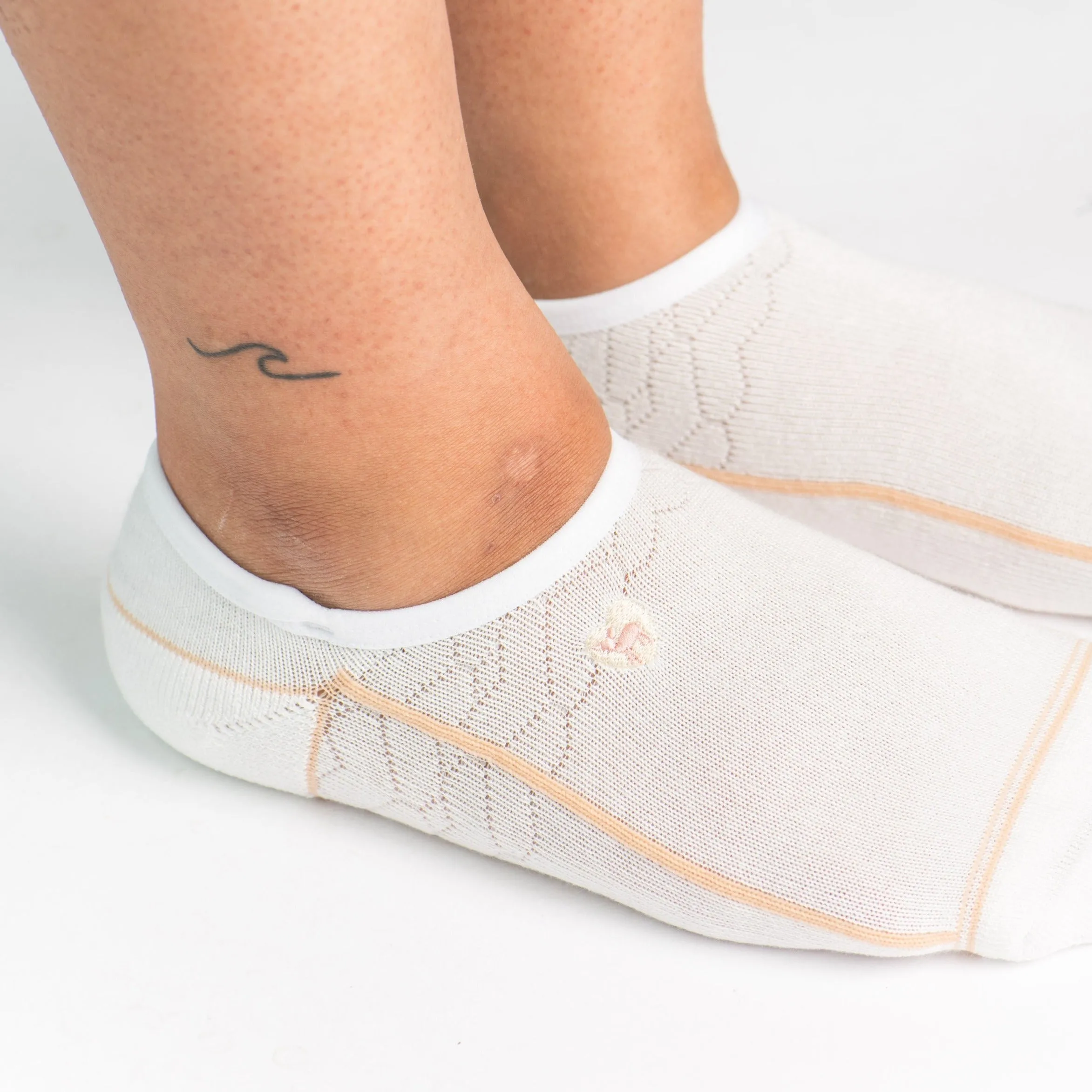 Bamboo Socks | No Fuss No-Show | Star White