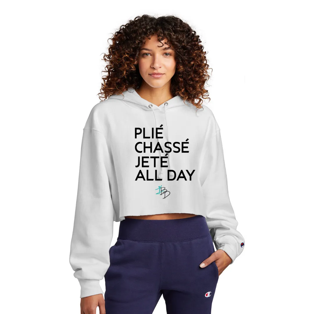 BDC Champion ® Women's Reverse Weave ® Cropped Cut-Off Hooded Sweatshirt