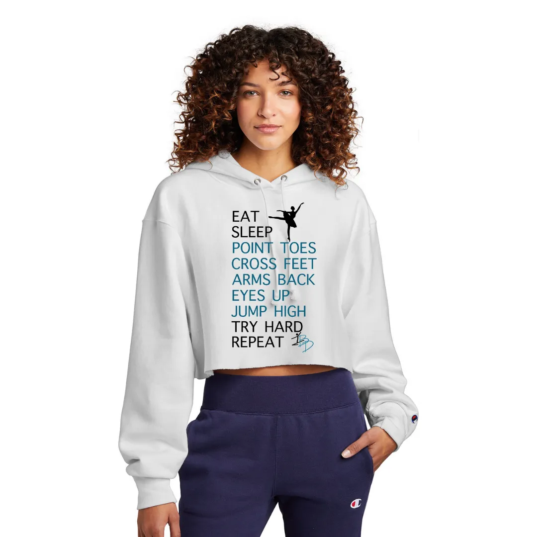 BDC Champion ® Women's Reverse Weave ® Cropped Cut-Off Hooded Sweatshirt