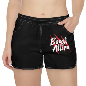 Beast Attire Women's Black Casual Shorts (AOP)