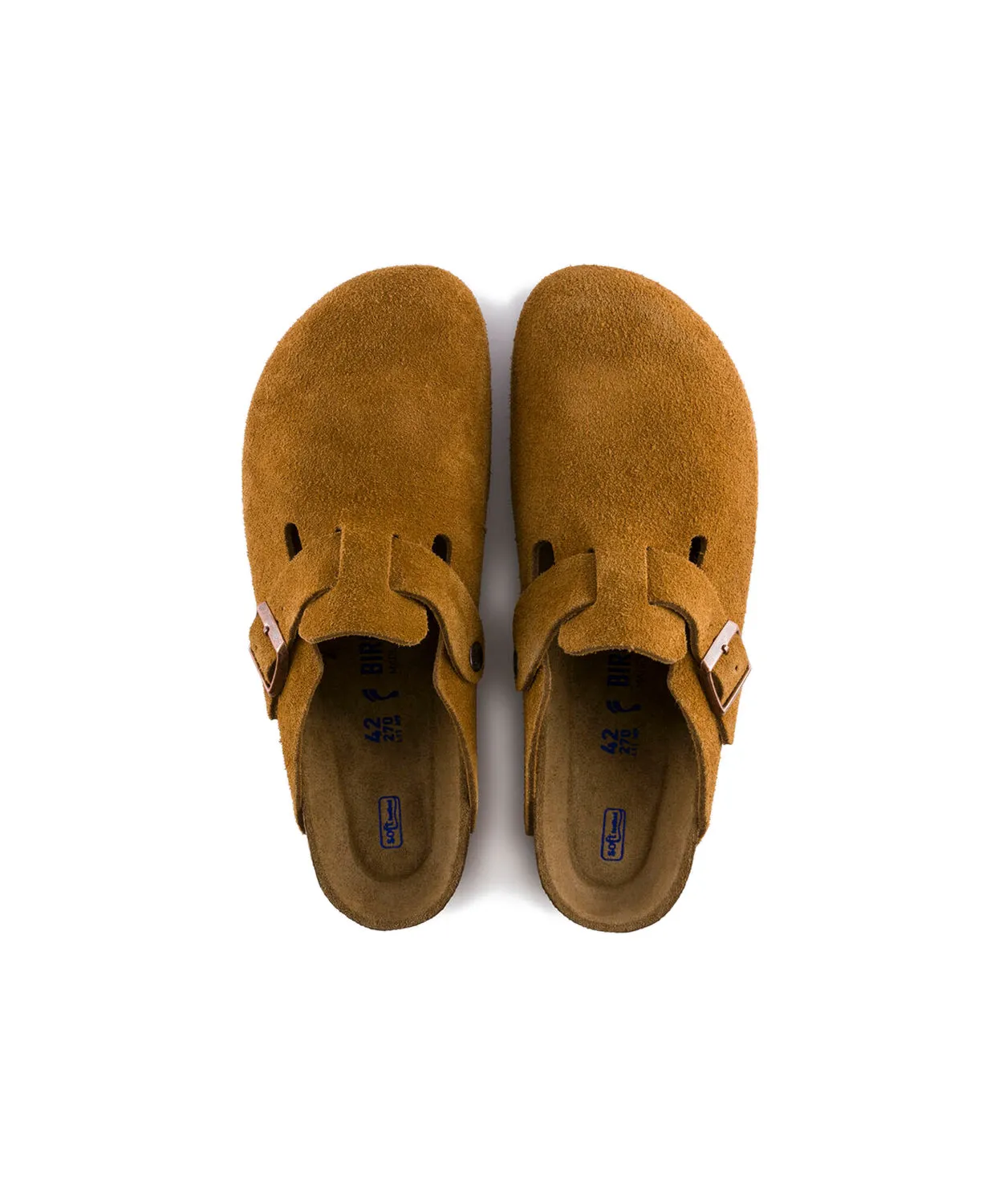 Birkenstock Boston Suede Leather Mink Soft Footbed Clogs