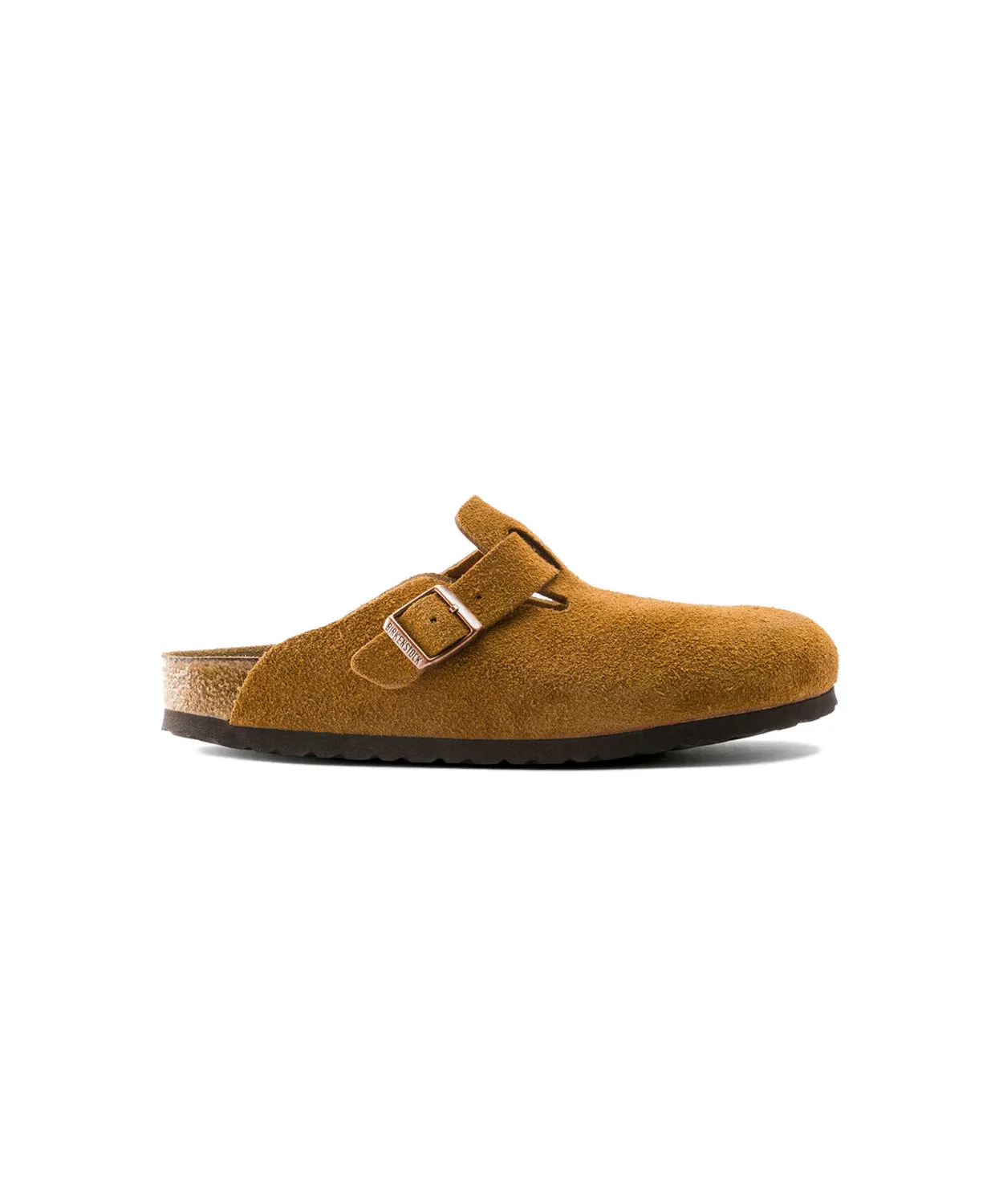 Birkenstock Boston Suede Leather Mink Soft Footbed Clogs