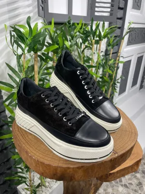 Black High Sole Sneakers S004