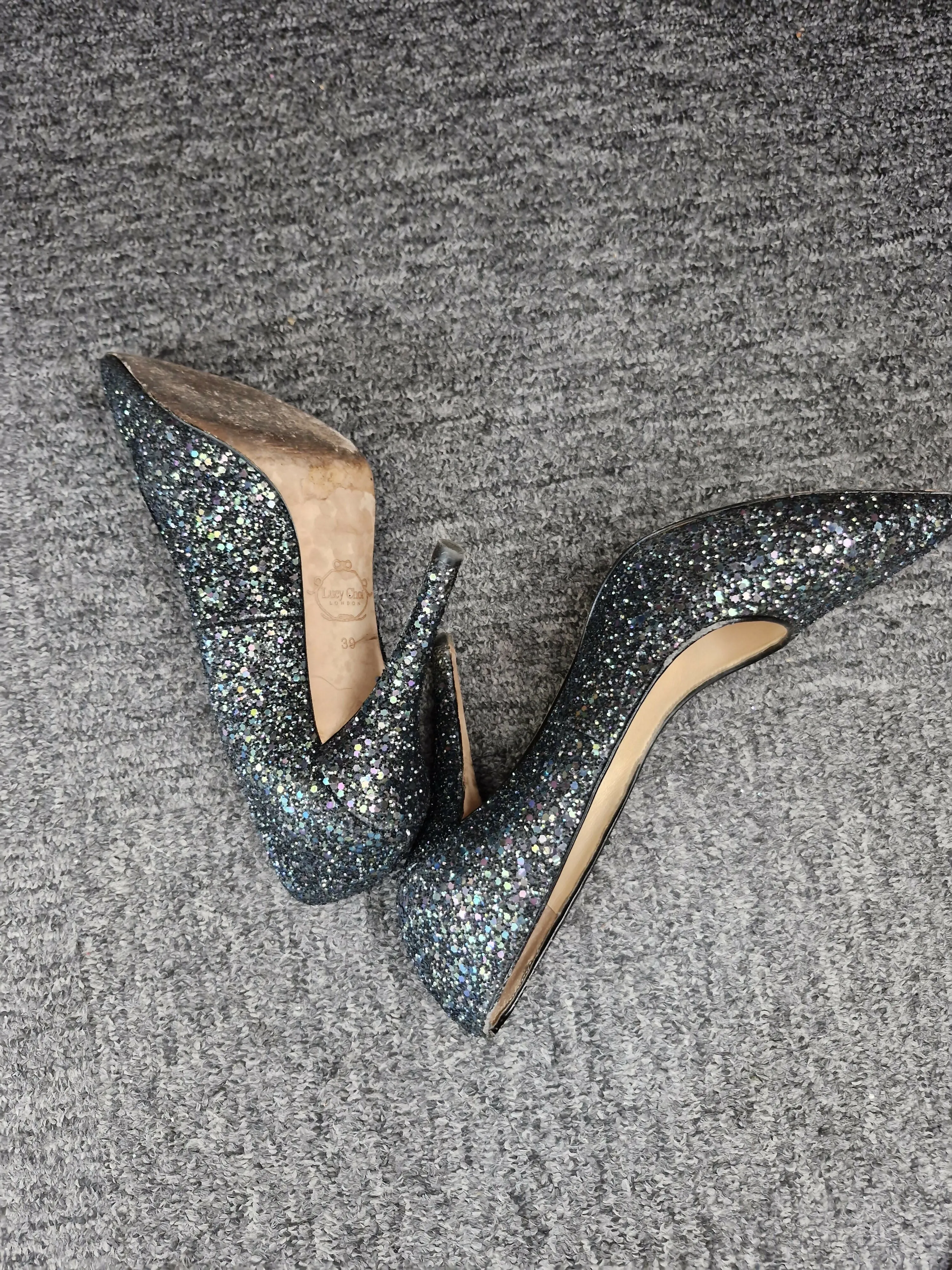 Black Sparkle Lucy Choi Stilettos