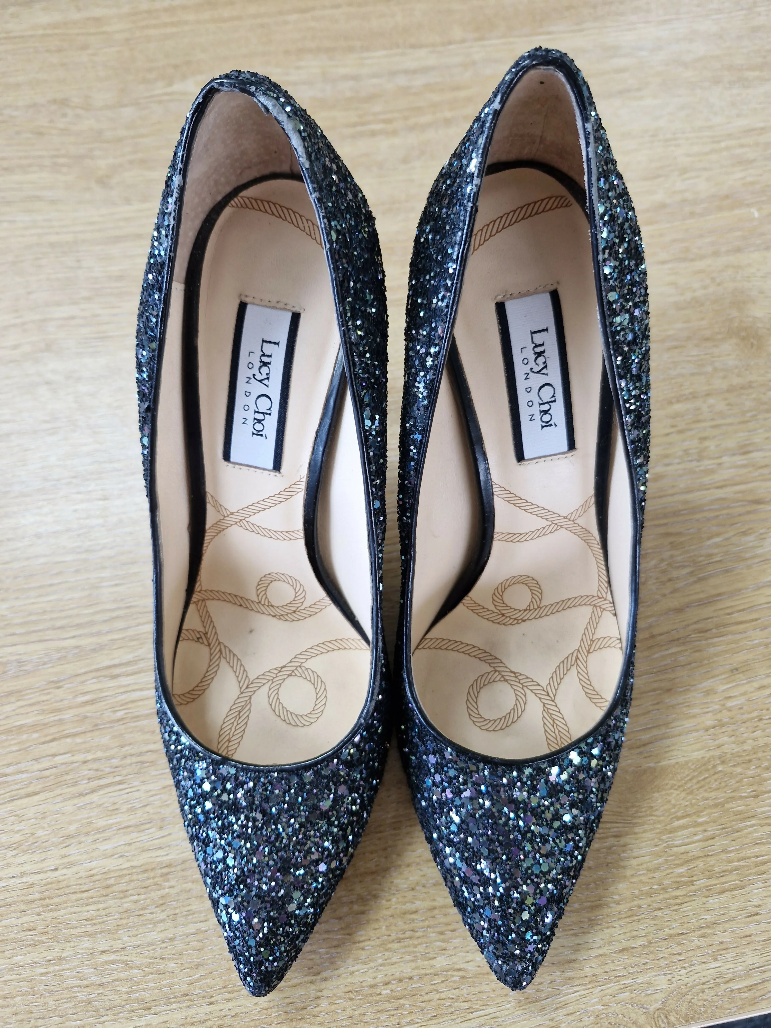 Black Sparkle Lucy Choi Stilettos