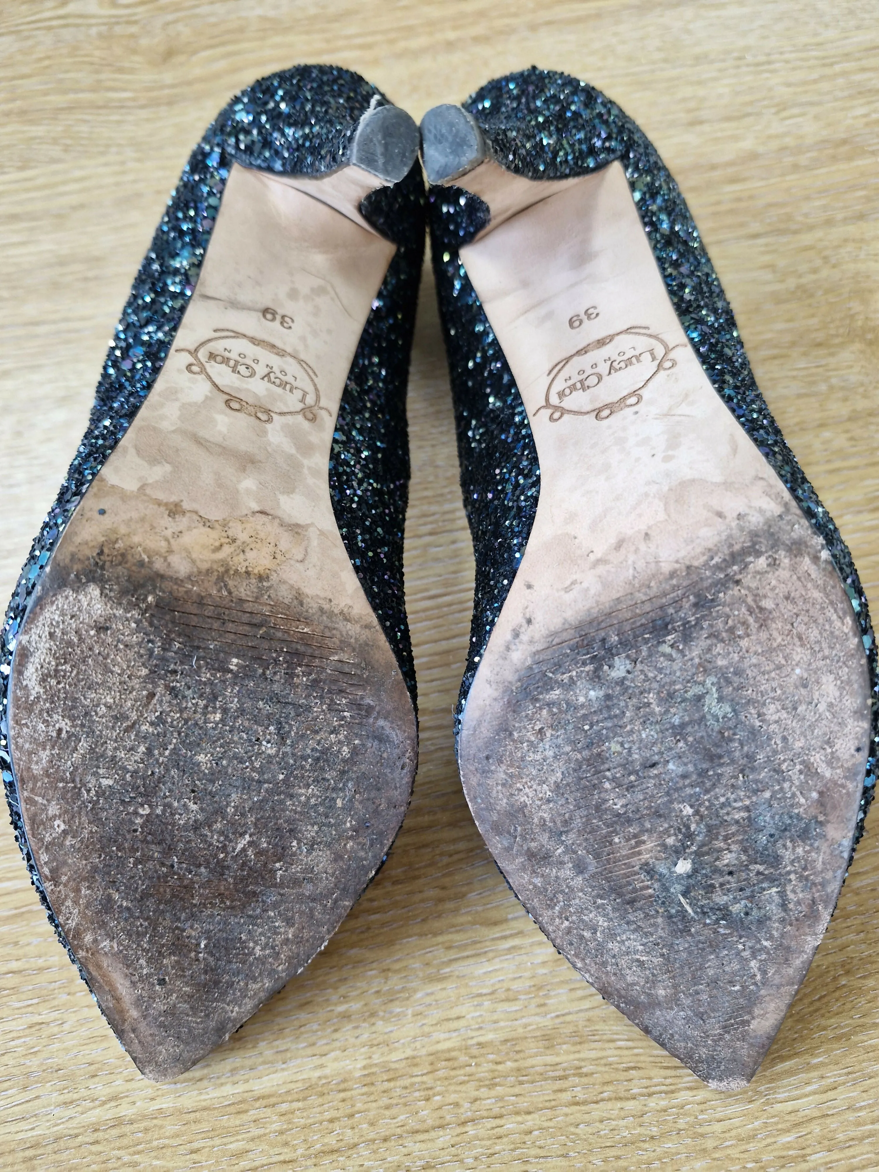 Black Sparkle Lucy Choi Stilettos
