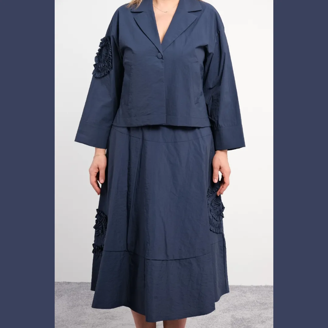 Blue Two - Piece Skirt Suit