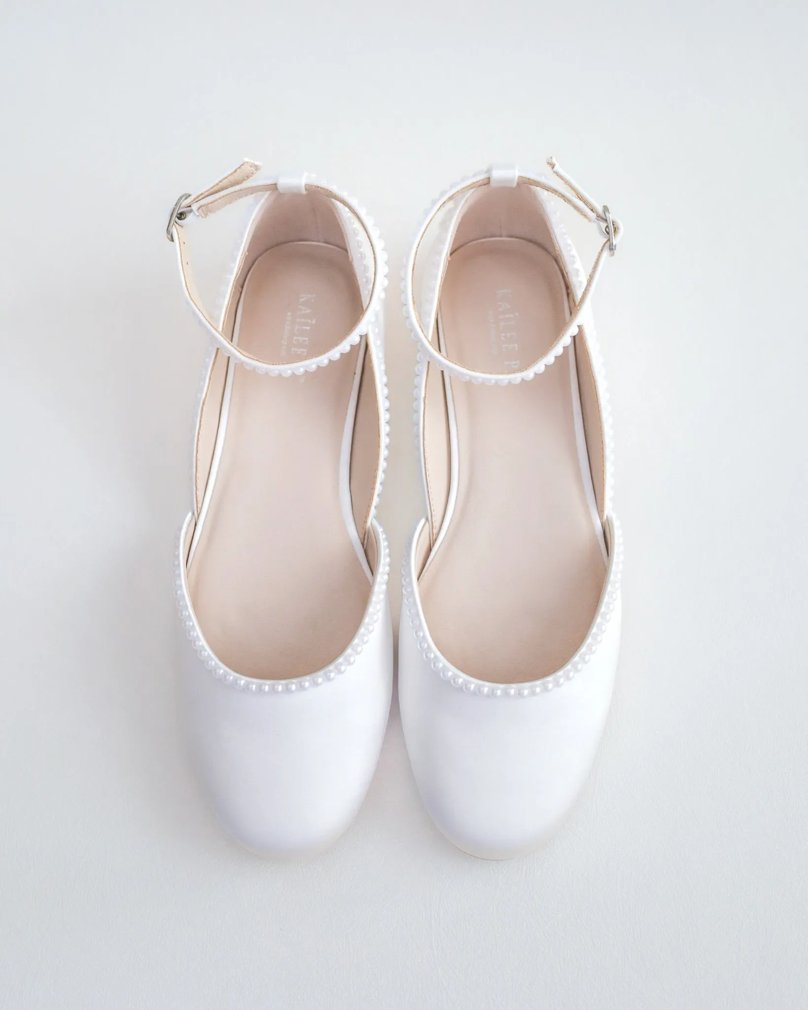 Bridal Round Toe Flat with Mini Pearls