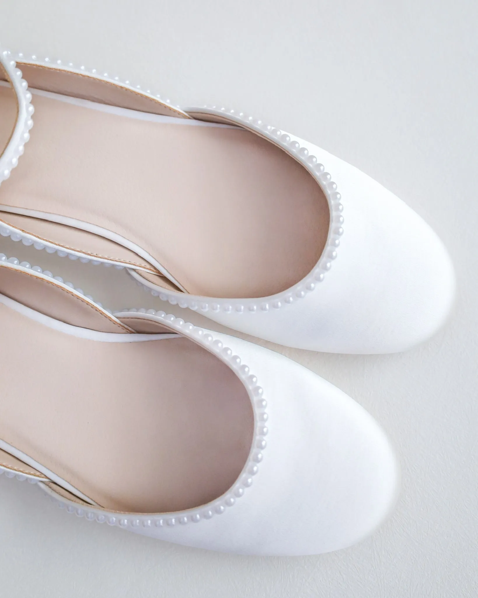 Bridal Round Toe Flat with Mini Pearls