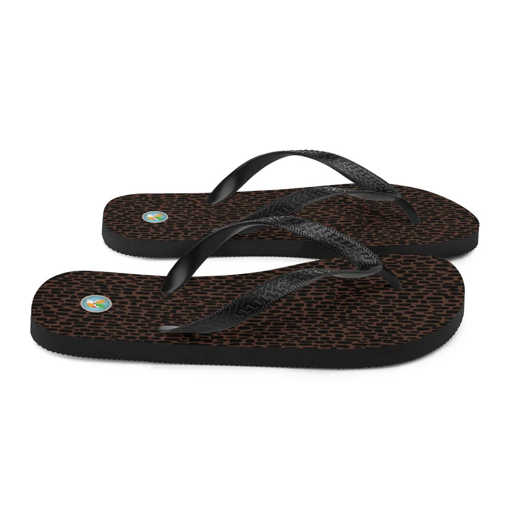Brown Animal Print - Flip-Flops