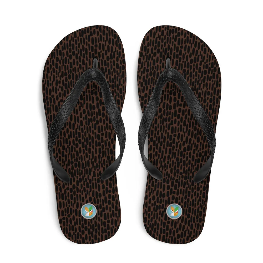 Brown Animal Print - Flip-Flops