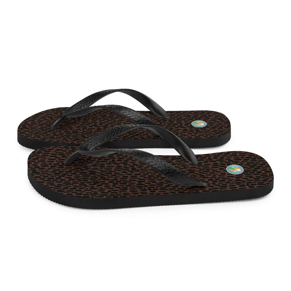 Brown Animal Print - Flip-Flops