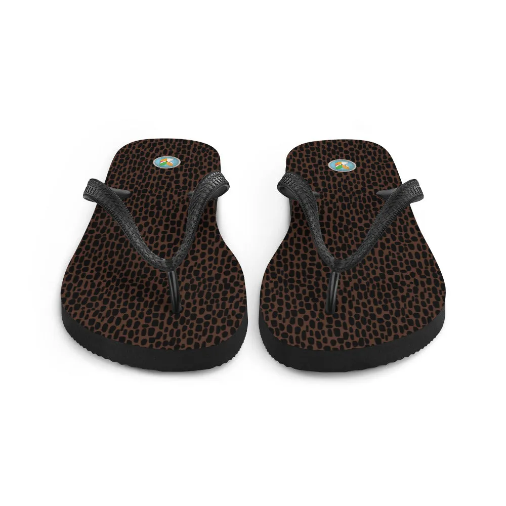 Brown Animal Print - Flip-Flops