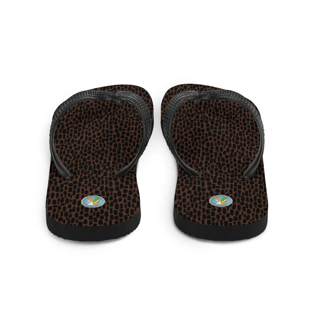 Brown Animal Print - Flip-Flops