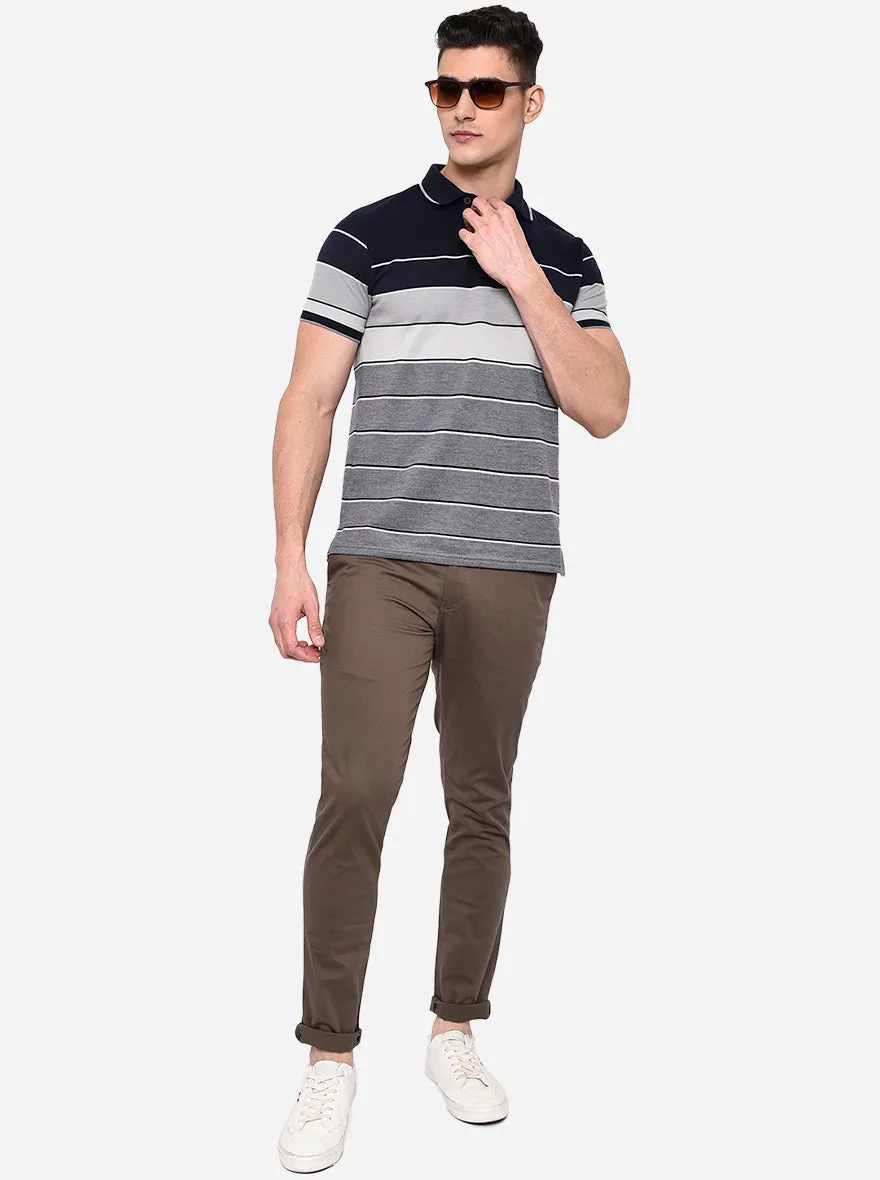 Brown Solid Neo Fit Casual Trouser | Greenfibre