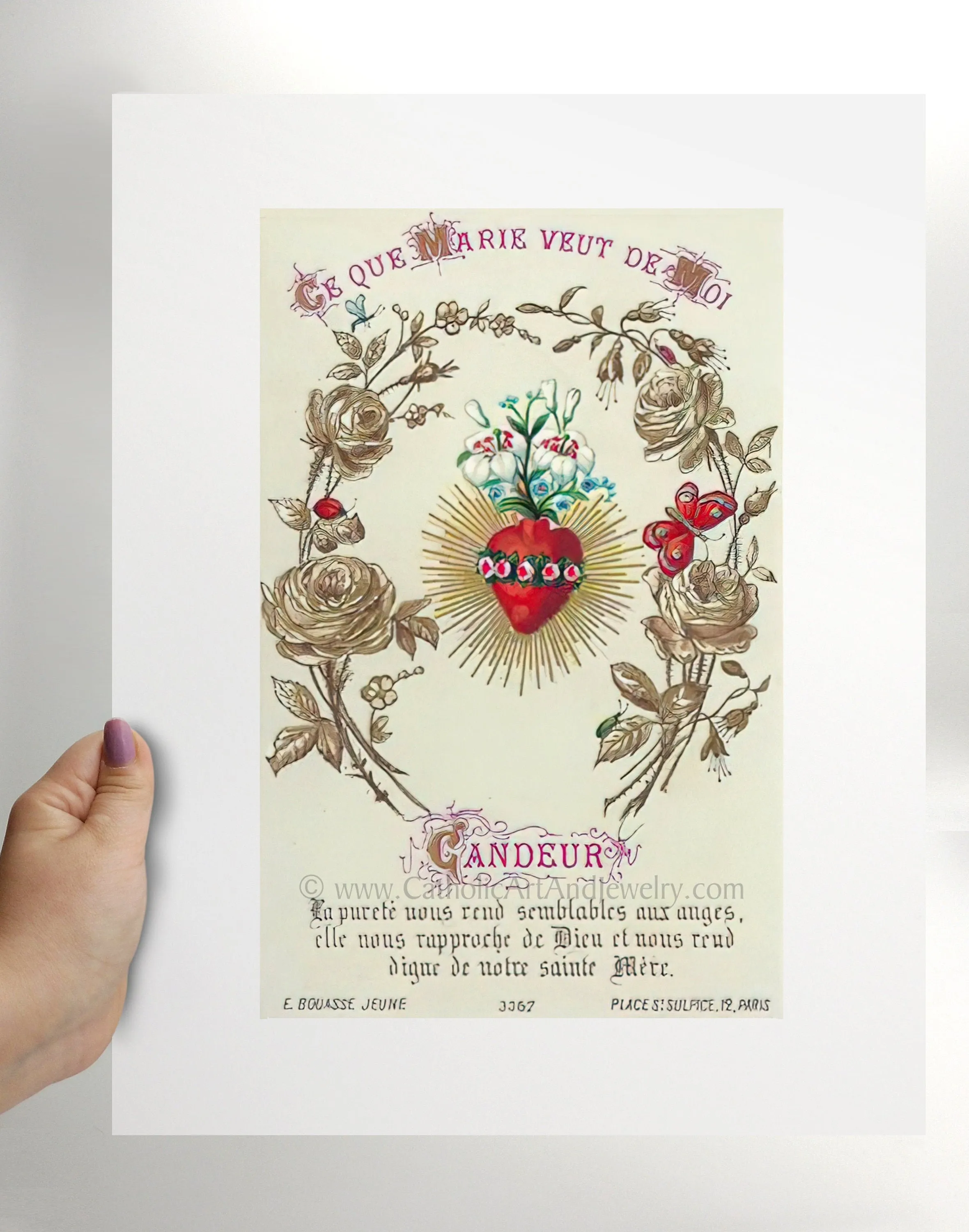 Candor – Based on a Vintage French Holy Card – Catholic Art