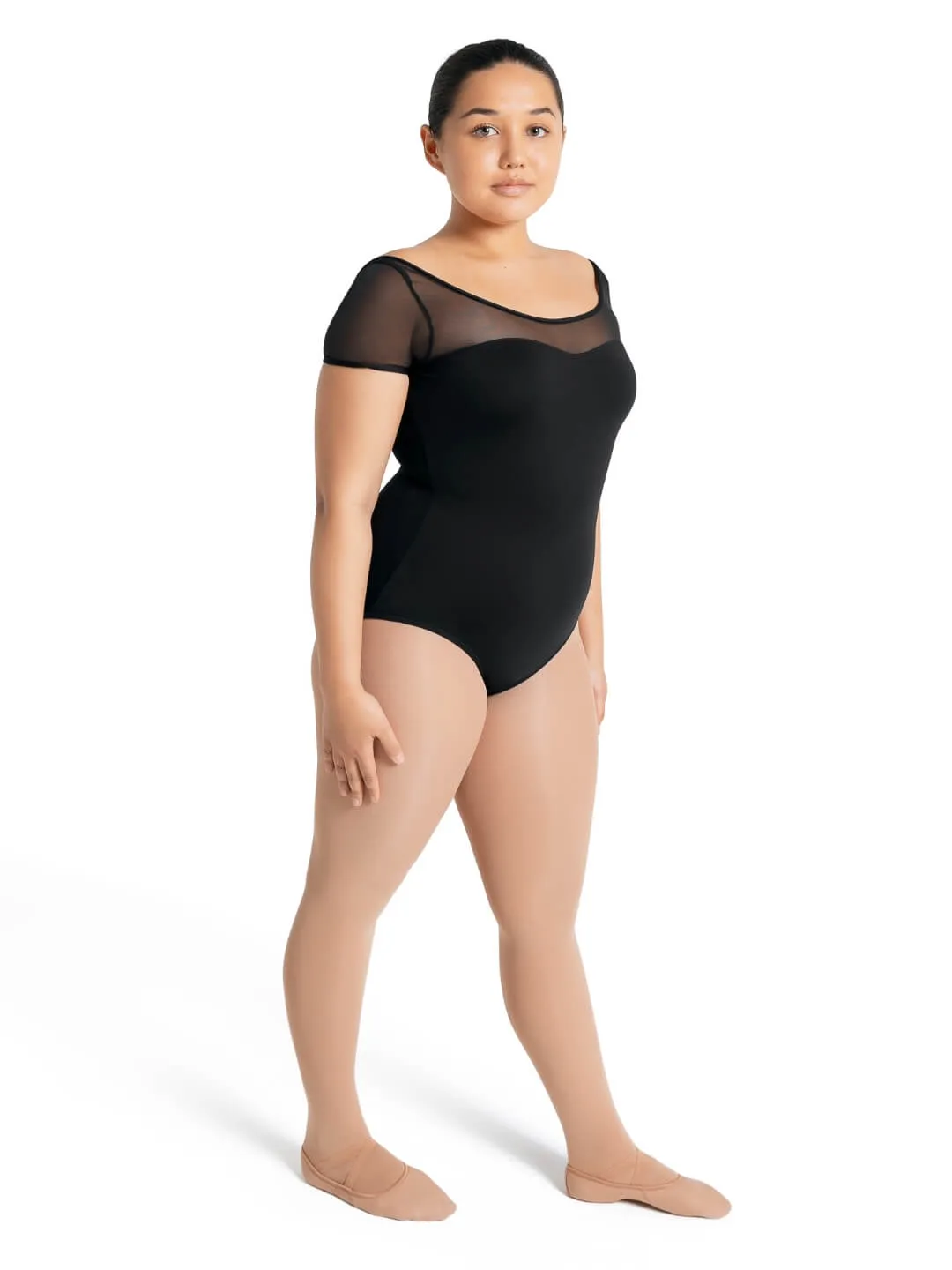 Capezio Studio Collection Mesh Yoke SS Leotard Adult