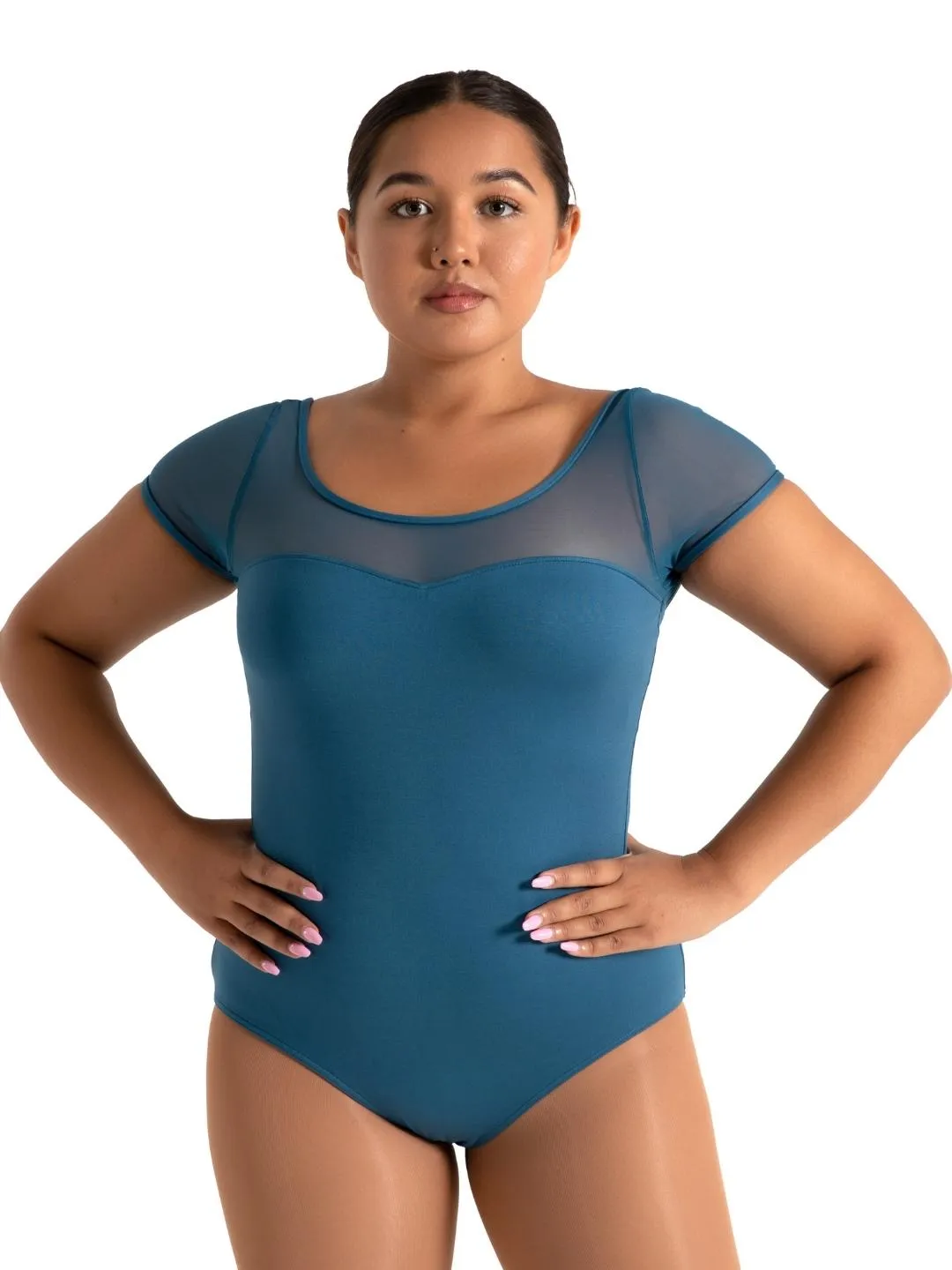 Capezio Studio Collection Mesh Yoke SS Leotard Adult